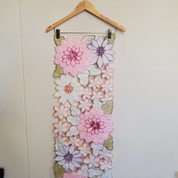 Floral table runner. Measures 72 inches. - Picture 1 of 16